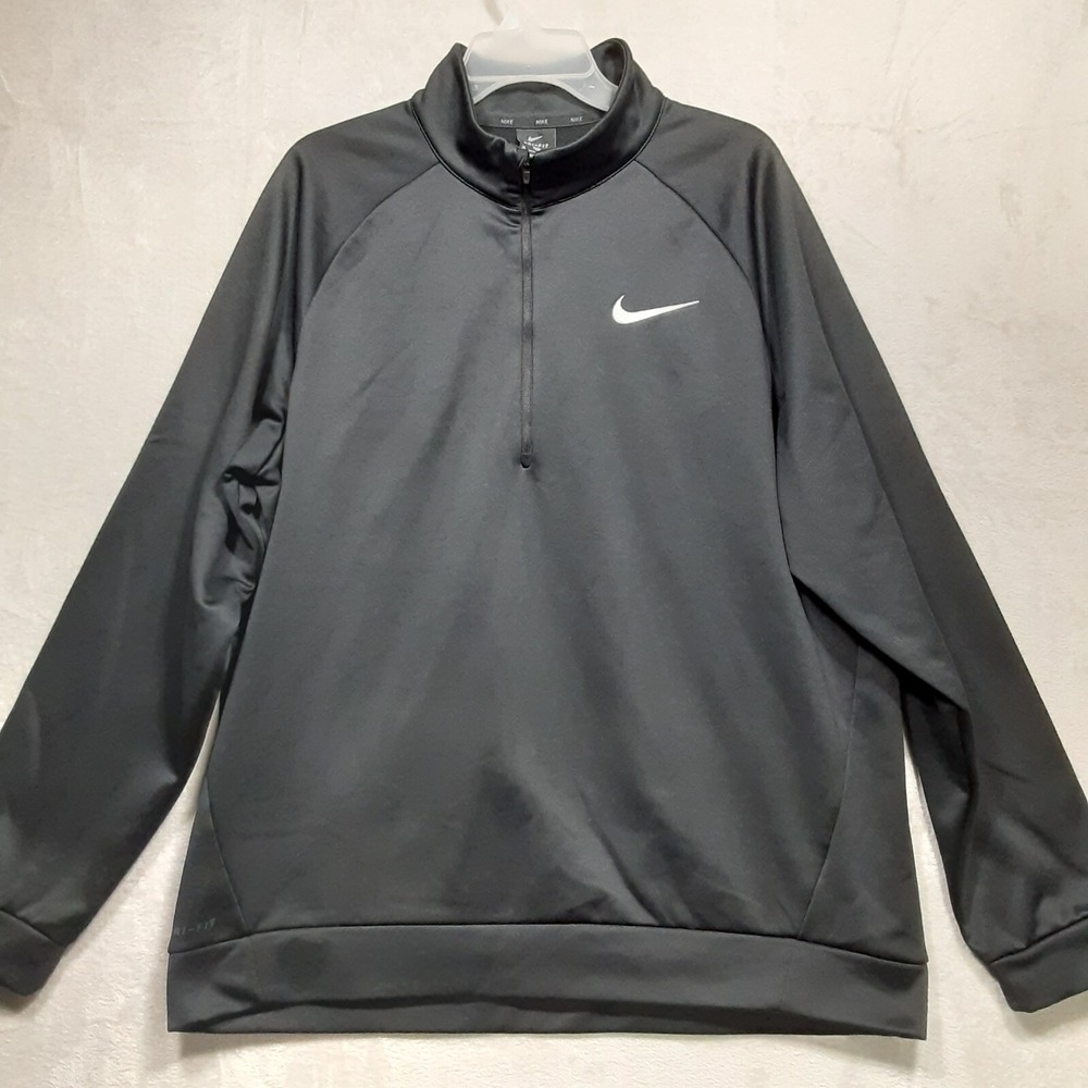 Nike Dri-Fit-Mens 1/4 Zip Pull Over Fleece/Sweater Sz.XL/Black-Mock Neck